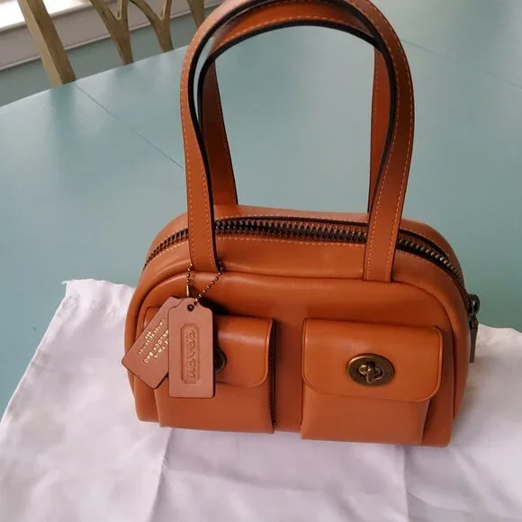 Like New Coach Twin Turnlock 20 in Toffee CCC55 - Picture 1 of 9